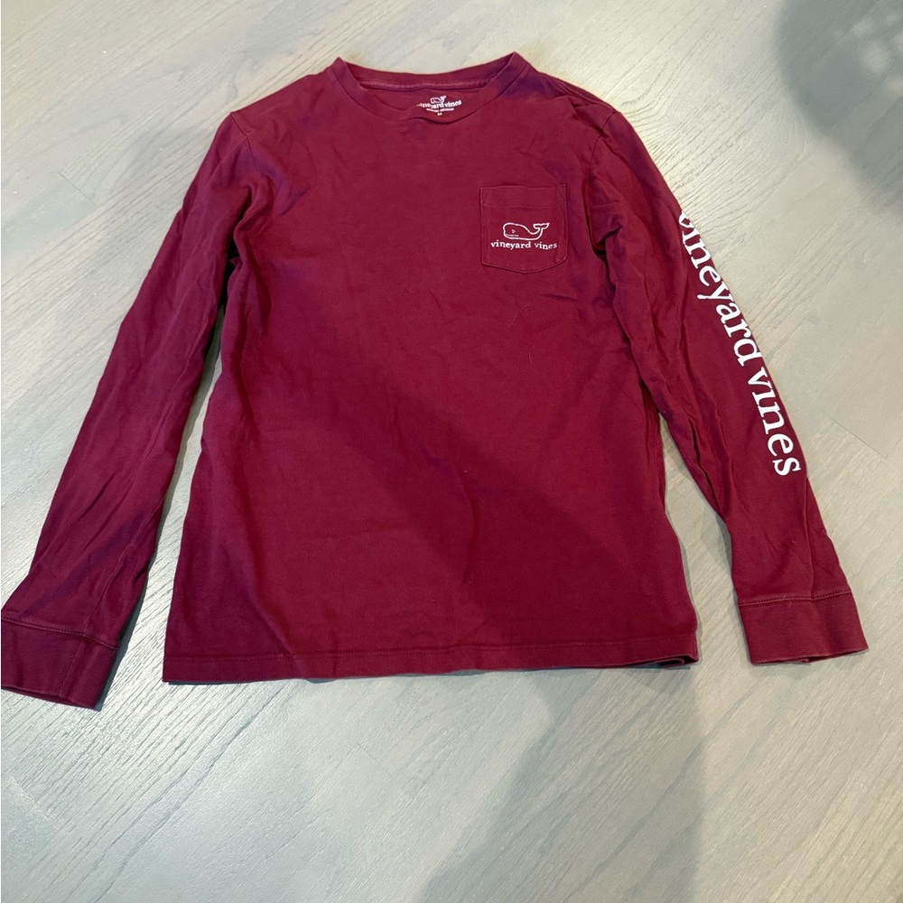 Vineyard Vines Deep Burgundy Long-Sleeved Shirt